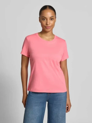 T-shirt z bawełny model 'PONY' American Vintage Mocnoróżowy
