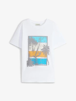 T-shirt z bawełny organicznej BonPrix biały