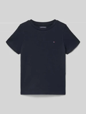 T-shirt z bawełny organicznej z detalami z logo Tommy Hilfiger Kids