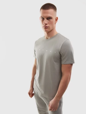 T-shirt regular z bawełny organicznej z nadrukiem męski - szary 4F