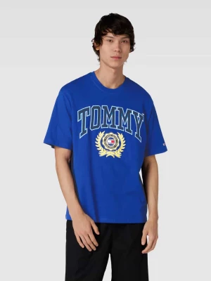 T-shirt z bawełny z detalami z logo Tommy Jeans