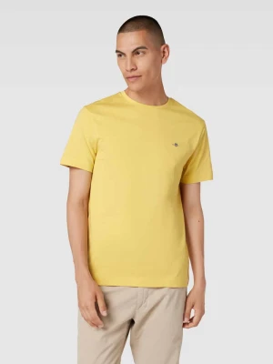 T-shirt z bawełny z detalem z logo Gant