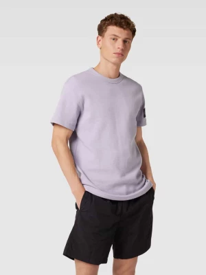 T-shirt z bawełny z fakturowanym wzorem model ‘WAFFLE’ Calvin Klein Jeans