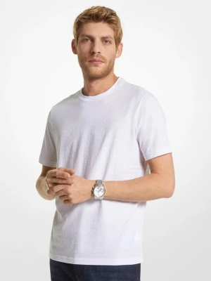 T-shirt z bawełny z logo Michael Kors BIAŁY (Biały)