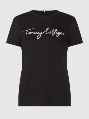 T-shirt z bawełny z nadrukiem z logo Tommy Hilfiger