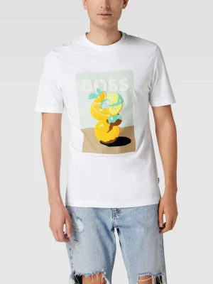 T-shirt z bawełny z nadrukiem z motywem model ‘Tiburt’ Boss