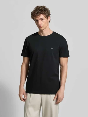 t-shirt z bawełny z okrągłym dekoltem Christian Berg Czarny