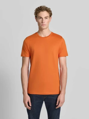 t-shirt z bawełny z okrągłym dekoltem Christian Berg Pomarańczowy