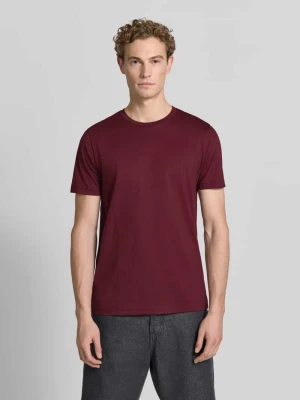 t-shirt z bawełny z okrągłym dekoltem Christian Berg Bordowy