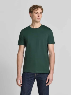 t-shirt z bawełny z okrągłym dekoltem Christian Berg Butelkowy zielony
