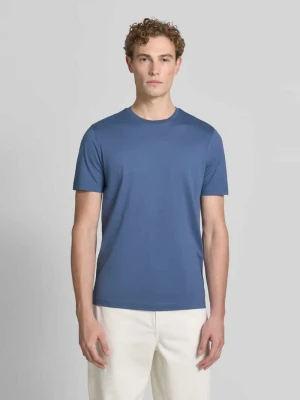 t-shirt z bawełny z okrągłym dekoltem Christian Berg Jeansowy niebieski