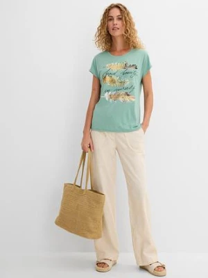 T-shirt z brokatowym nadrukiem bonprix
