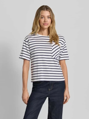 t-shirt z brustaszą i okrągłym dekoltem monari