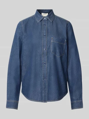 T-shirt z brustaszą model 'DarkDenimShirt' Juvia Ciemnoniebieski
