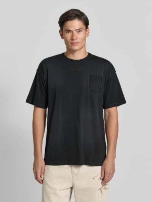 T-shirt z brustaszą model 'T-POCK' Diesel Czarny