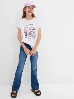 T-shirt z buźką, z czystej bawełny bonprix