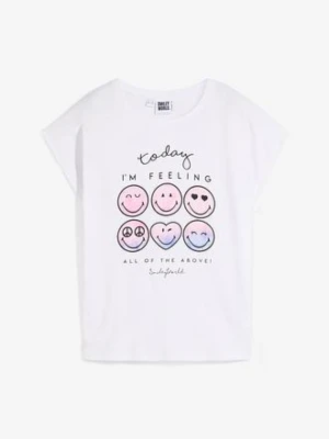 T-shirt z buźką, z czystej bawełny bonprix