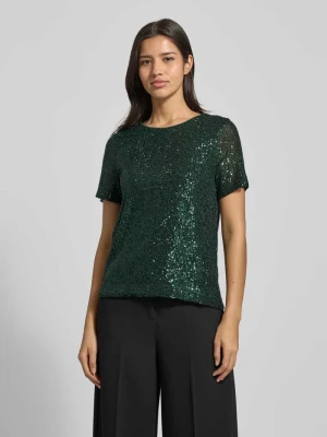 T-shirt z cekinowym obszyciem Apricot