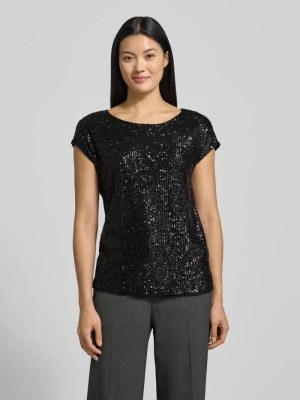 T-shirt z cekinowym obszyciem Christian Berg Woman