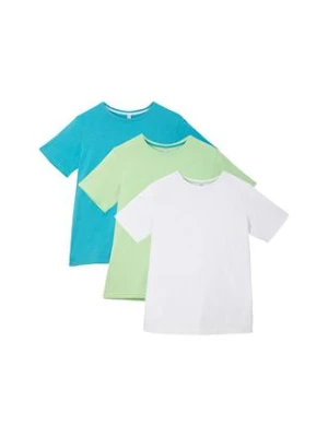 T-shirt z czystej bawełny (3 szt.) BonPrix niebieski