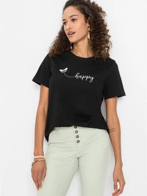 Zdjęcie produktu T-shirt z czystej bawełny BonPrix czarny
