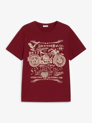 T-shirt z czystej bawełny BonPrix czerwony