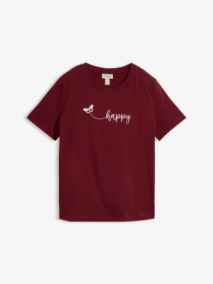 T-shirt z czystej bawełny BonPrix czerwony
