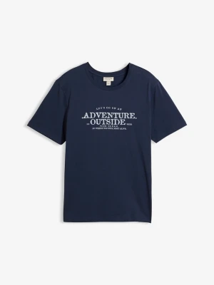 T-shirt z czystej bawełny BonPrix niebieski