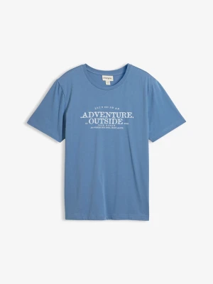 T-shirt z czystej bawełny BonPrix niebieski
