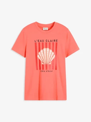 T-shirt z czystej bawełny BonPrix różowy