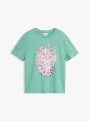 T-shirt z czystej bawełny BonPrix zielony
