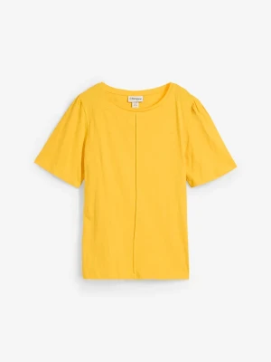 T-shirt z czystej bawełny BonPrix żółty