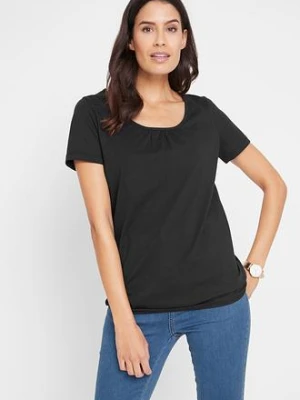 Zdjęcie produktu T-shirt z czystej bawełny, krótki rękaw BonPrix czarny