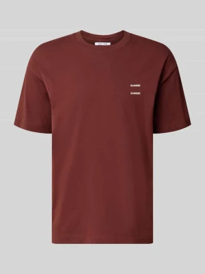 T-shirt z czystej bawełny o kroju regular fit model 'JOEL' Samsøe Samsøe Bordowy