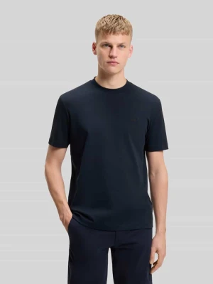 T-shirt z czystej bawełny o kroju regular fit model 'TE_INTERLOCK' Boss Granatowy
