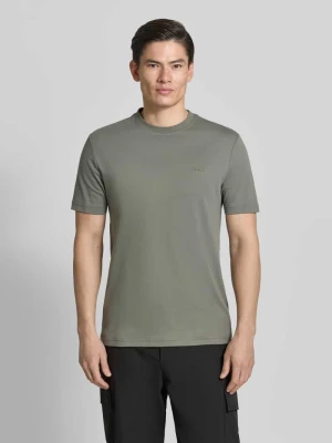 T-shirt z czystej bawełny o kroju regular fit model 'TE_INTERLOCK' Boss Oliwkowy