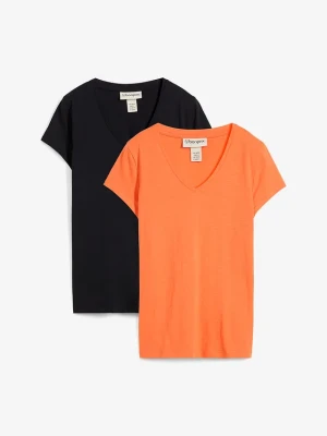 T-shirt z czystej bawełny organicznej (2 szt.) BonPrix czarny