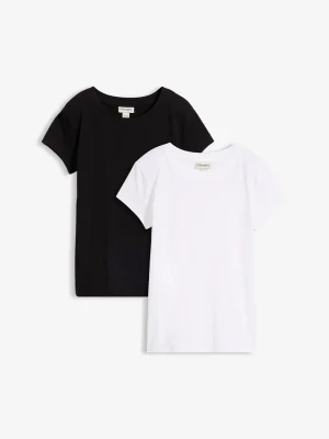 T-shirt z czystej bawełny organicznej (2 szt.) BonPrix czarny