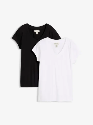 T-shirt z czystej bawełny organicznej (2 szt.) BonPrix czarny