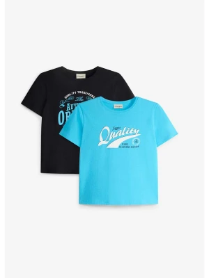T-shirt z czystej bawełny organicznej (2 szt.) BonPrix niebieski