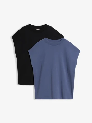T-shirt z czystej bawełny organicznej (2 szt.) BonPrix niebieski
