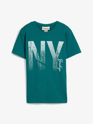 T-shirt z czystej bawełny organicznej BonPrix niebieski