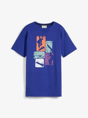 T-shirt z czystej bawełny organicznej BonPrix niebieski