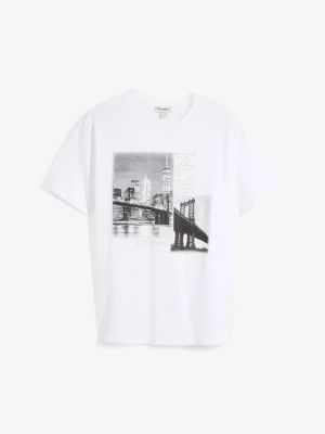 T-shirt z czystej bawełny organicznej BonPrix biały
