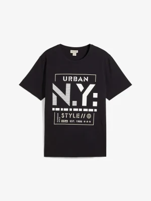 T-shirt z czystej bawełny organicznej BonPrix czarny