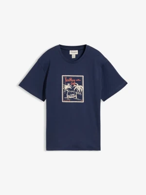 T-shirt z czystej bawełny organicznej BonPrix niebieski