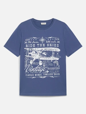 T-shirt z czystej bawełny organicznej BonPrix niebieski