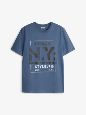 T-shirt z czystej bawełny organicznej BonPrix niebieski