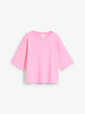 T-shirt z czystej bawełny organicznej BonPrix różowy
