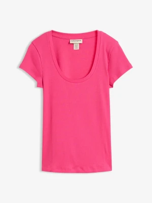 T-shirt z czystej bawełny organicznej BonPrix różowy